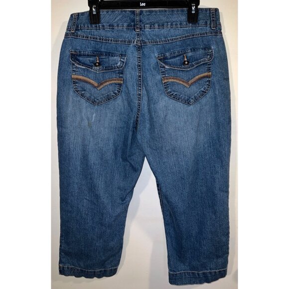 Bandolino Blu Womens Size 12 Denim Capri/Pedal Pushers Jean Back Pockets - Picture 3 of 4